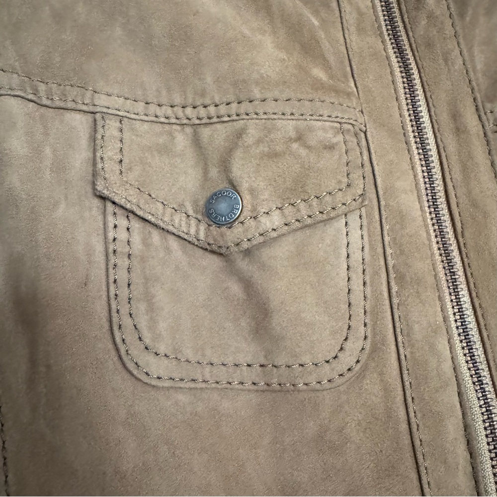 Sacoor Brothers 100% GENUINE LEATHER Light Jacket Unisex Size S - Picture 4 of 16
